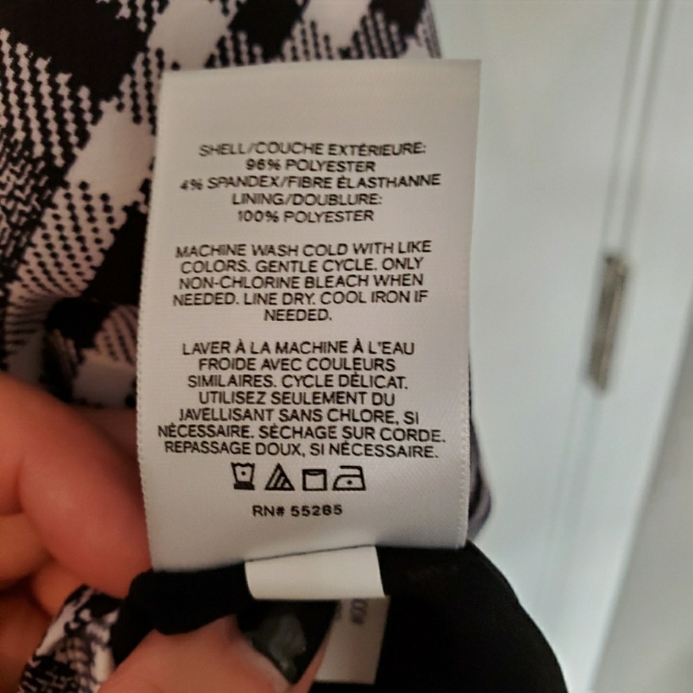 Express Black & White Plaid Sleeveless Top - Picture 5 of 5